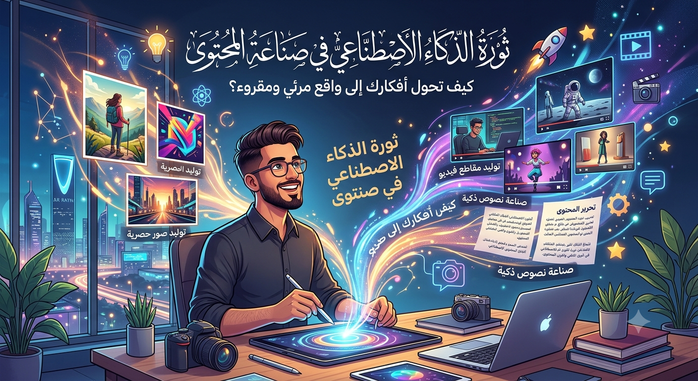 ثورة الذكاء الاصطناعي في صناعة المحتوى: كيف تحول أفكارك إلى واقع مرئي ومقروء؟ 6 1779231177325