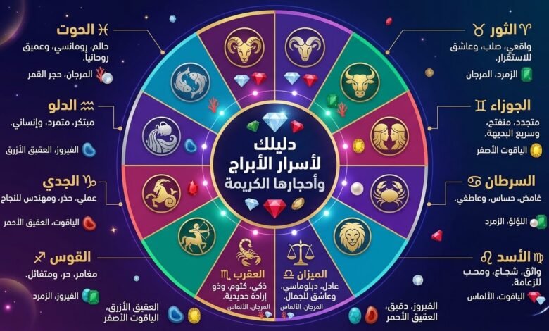 الدليل الشامل لصفات الأبراج وأحجارها الكريمة: اكتشف خفايا شخصيتك 1 1790663238864